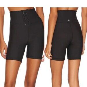 WeWoreWhat Black Lace-up Biker Shorts Size S